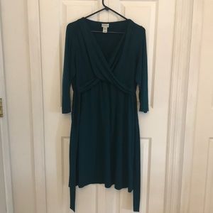 Motherhood Maternity Teal 3/4 Sleeve Dress